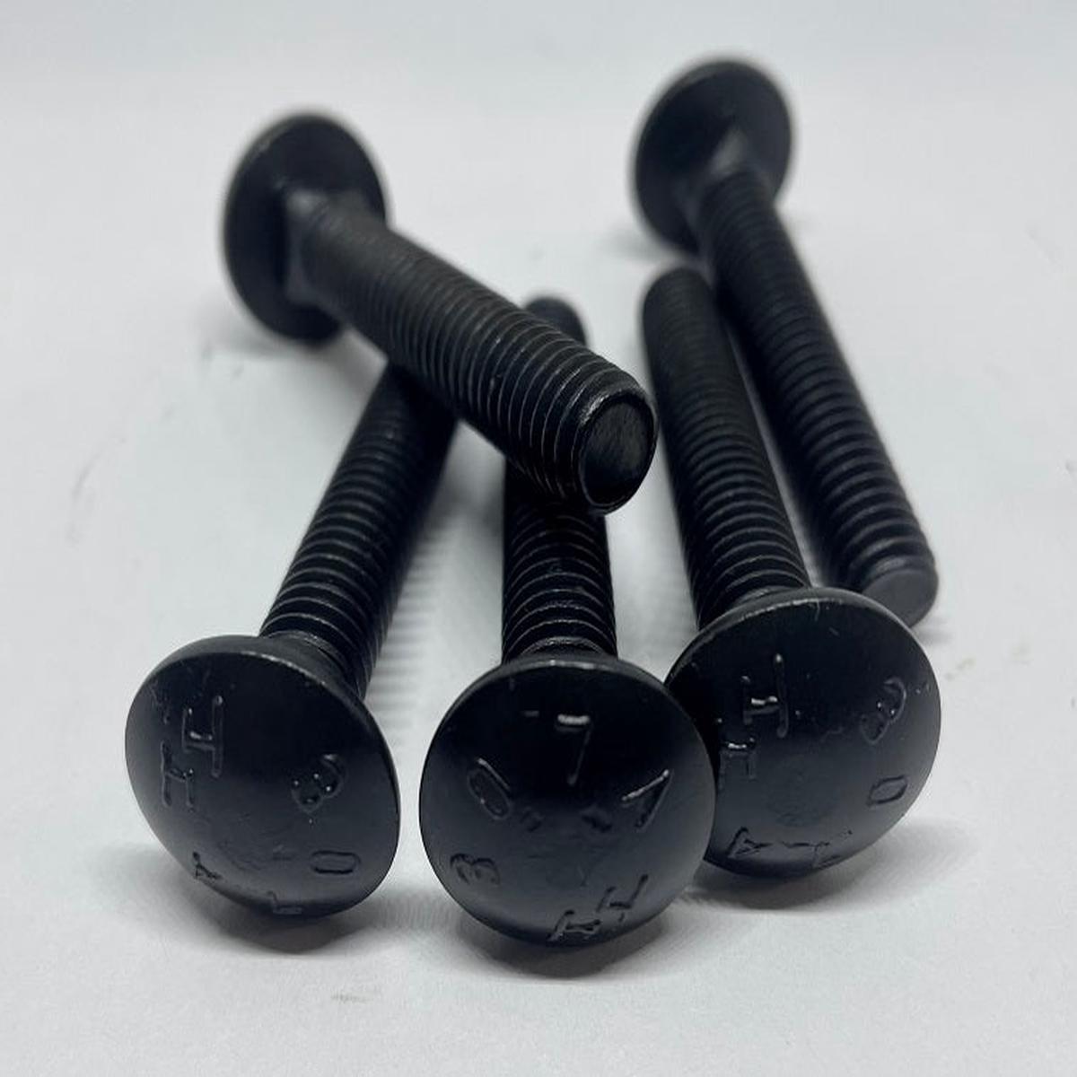 1/2"-13 x 5" Carriage Bolts, Black Oxide, Full Thread
