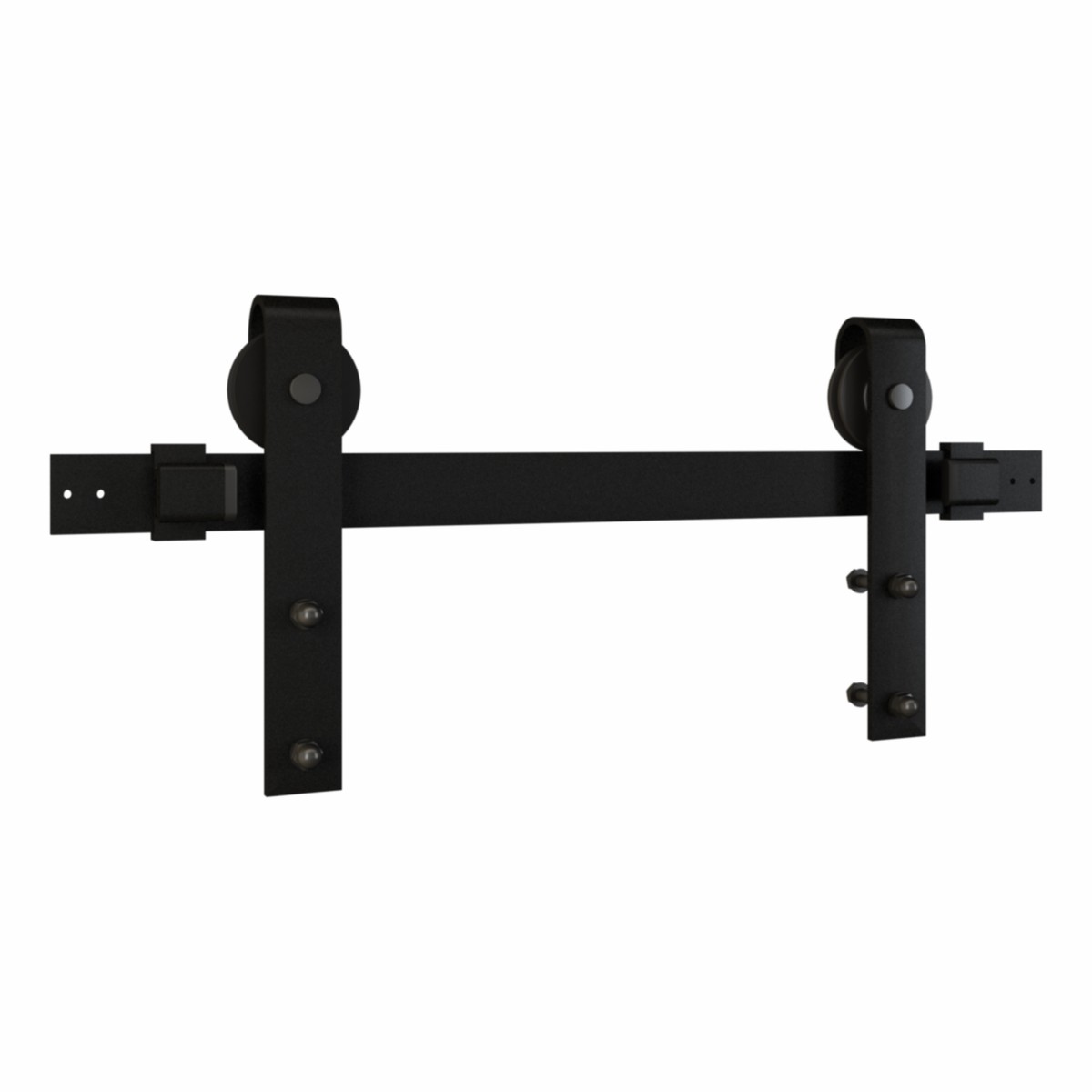National Hardware 72" Matte Black Designer Interior Barn Door Kit with Soft Close