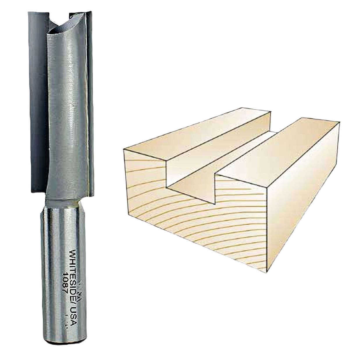 Whiteside Straight Bit, 1/2 in. SH x 3/4 in. CD x 2 in. CL